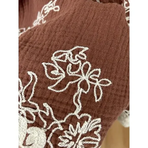 Fashion Nova Floral Romper Brown Boho Vacation Resort Wear Shorts Romper XS - Picture 5 of 10